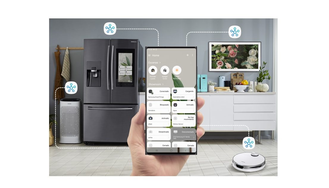 SmartThings 앱으로 연결된 삼성 가전과 로봇청소기